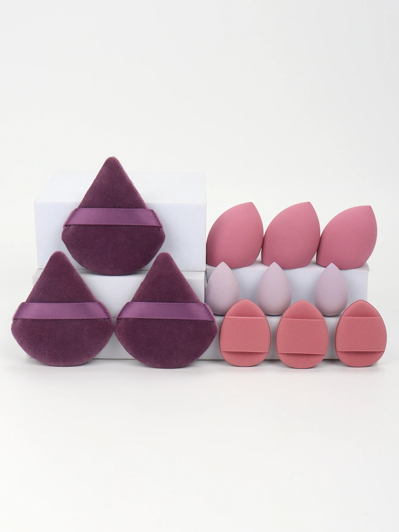 12-Piece All-Purpose Makeup Sponge Set, Made of 3 Loose Powder Puffs..