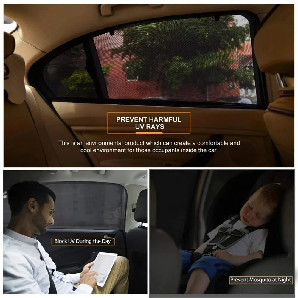 Car Sunshade Curtains Universal Side Window Shades SUV Curtains Protection Repellent Mosquito