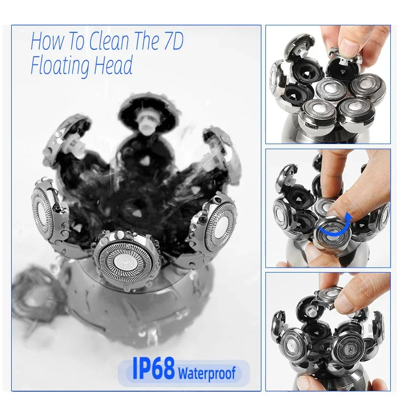Electric Shaver 7D Floating Cutter Head