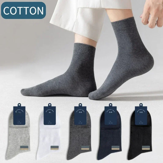 5 Pair Men's 98% Pure Cotton Socks