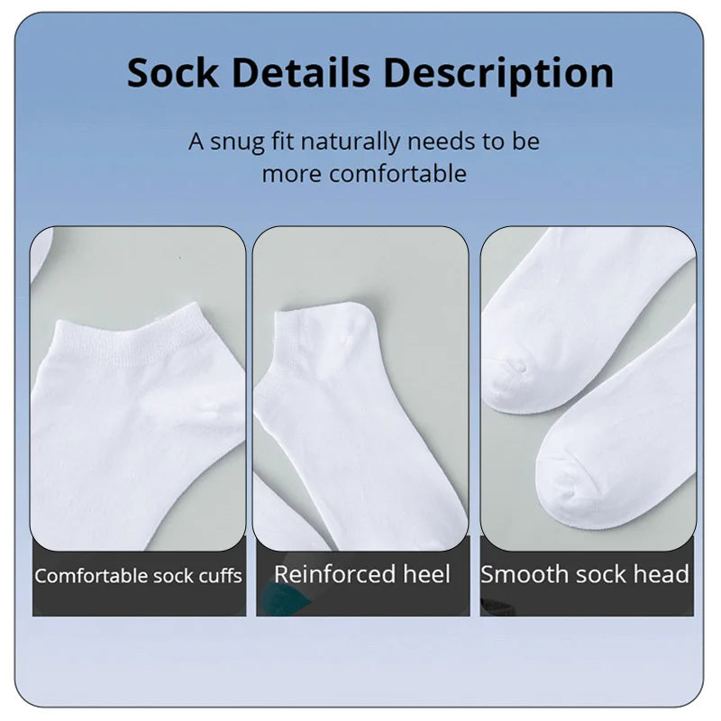 10 Pairs Men Boat Socks Invisible Low Cut
