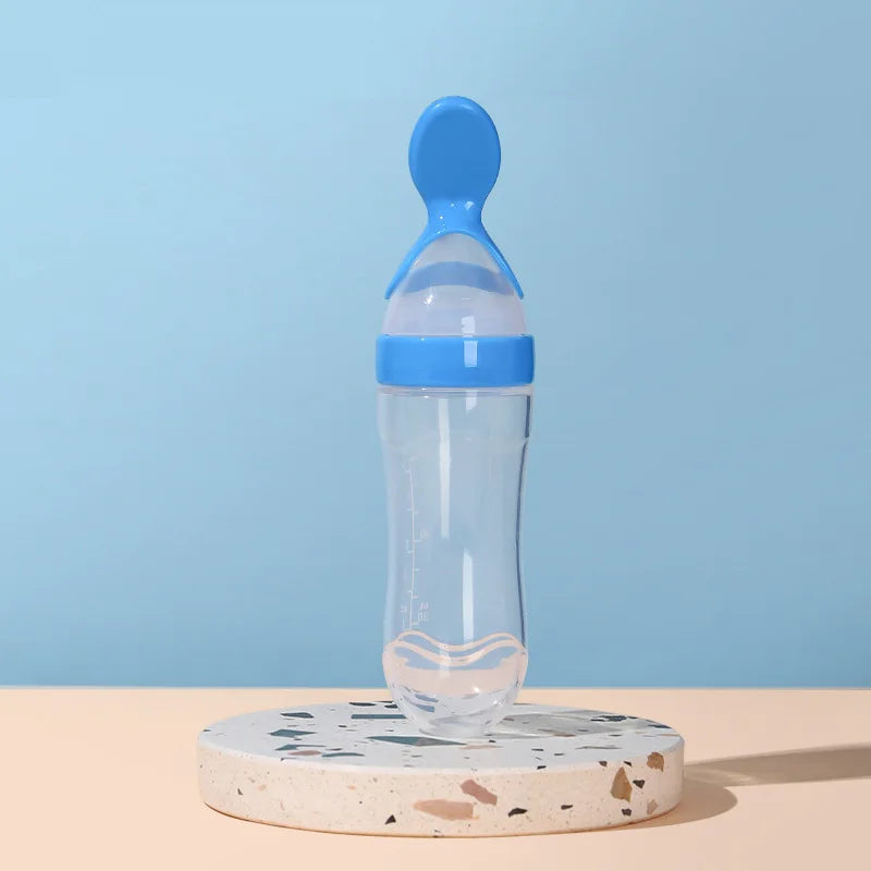 Baby Rice Cereal Bottle Silicone Milk Bottle Squeeze With Spoon