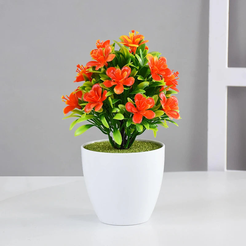 1pc Artificial Potted Plant Small Bonsai Flowers Pot