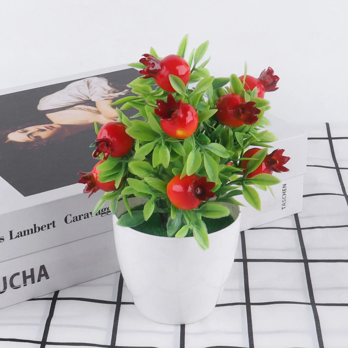 Artificial Plant Bonsai Orange Pomegranate Fruit Tree