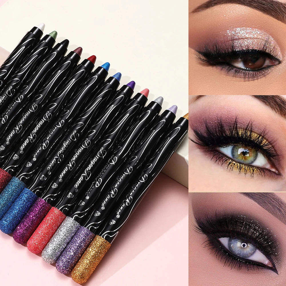 1Pc Metallic Purple Eyeshadow Pencil Glitter Silkworm Liner Pen