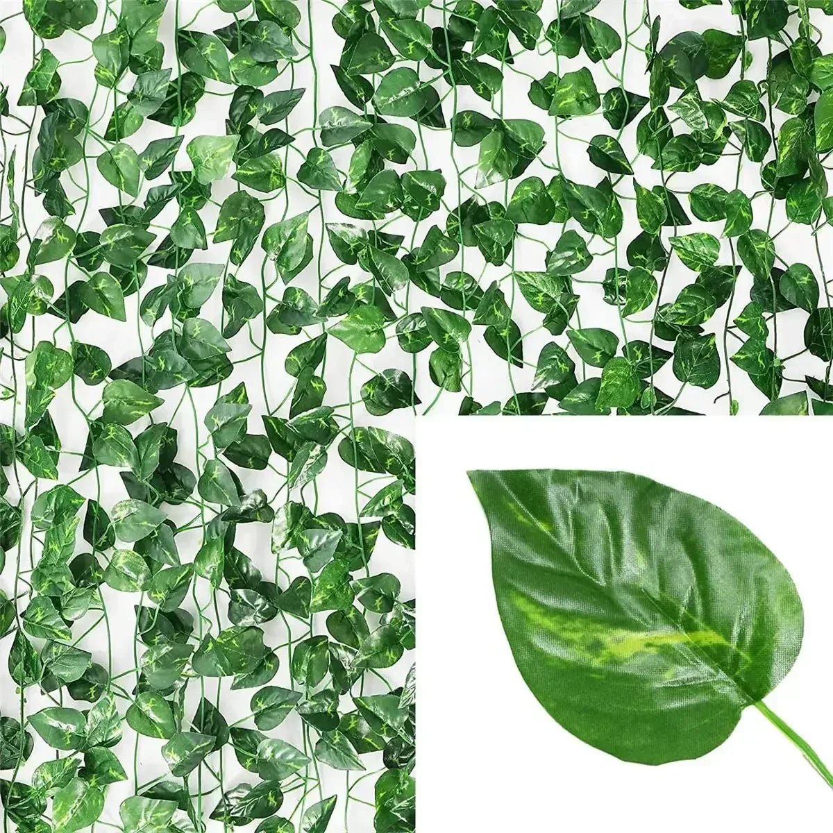 Artificial Green Leaves Ivy Vine Garland Creeper Rattan Fake Leaf Plants