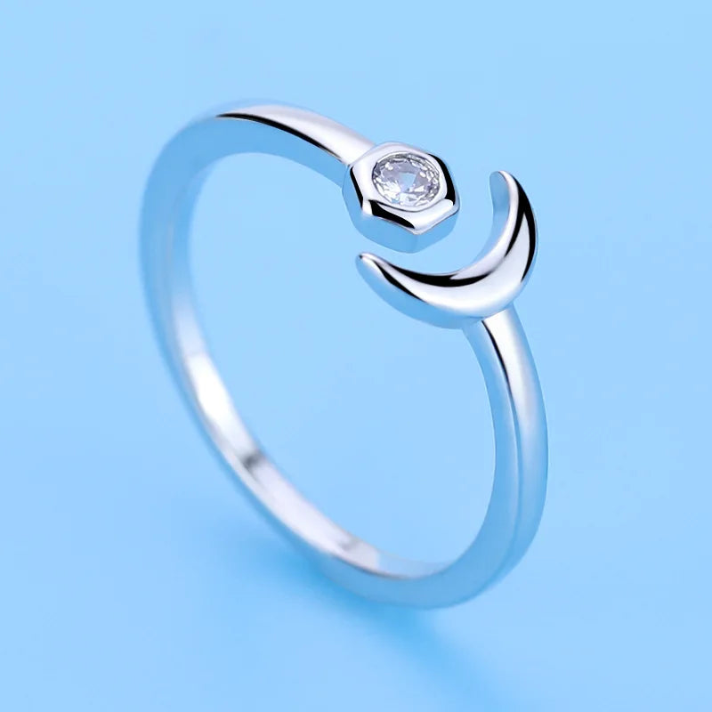 Hot 925 Sterling Silver Ring AAA Zircon Adjustable Simplicity Fashion Exquisite Women Jewelry