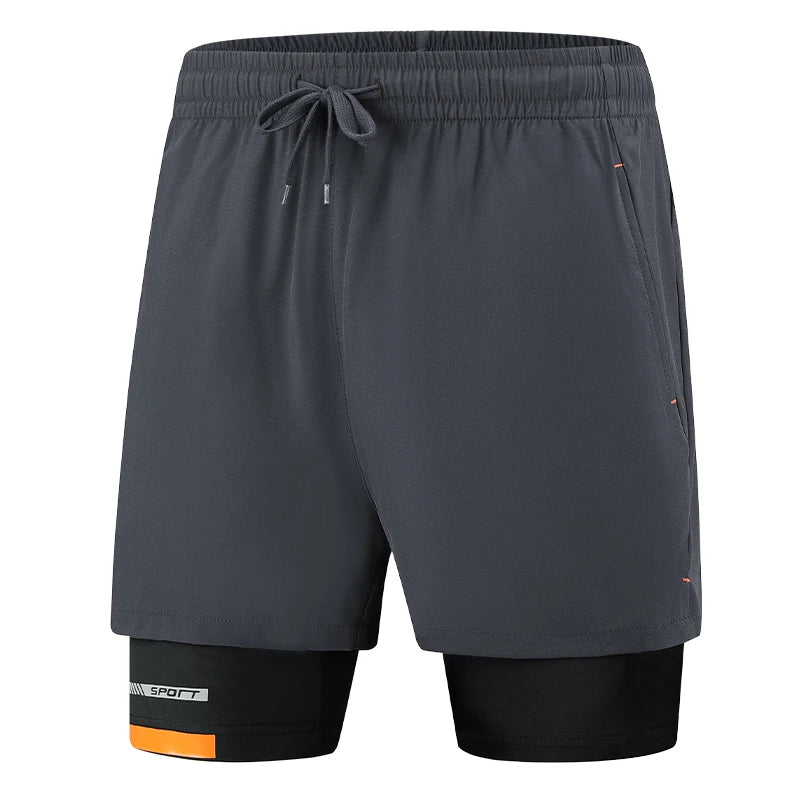 Summer Fake Two Piece Men'S Beach Quick Dry Running Sports
