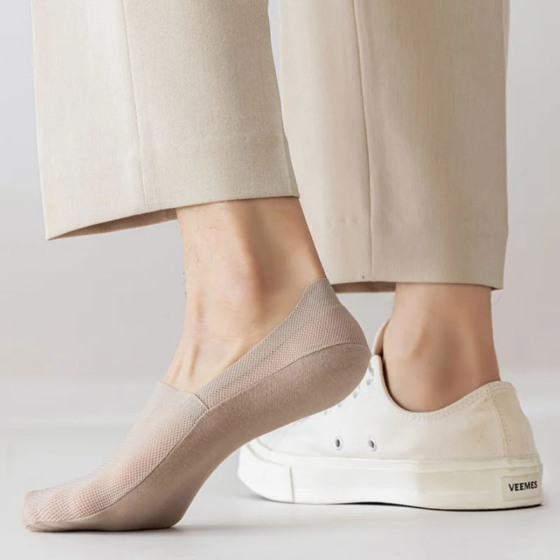 Summer Mens Thin Silk Sock Slippers