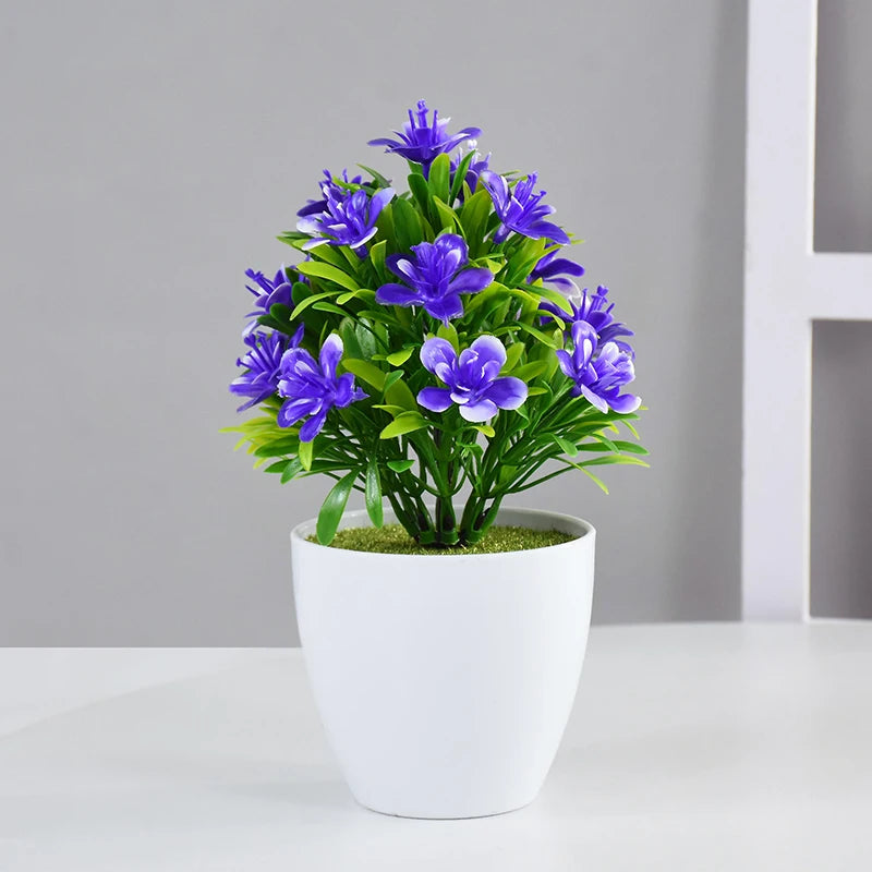 1pc Artificial Potted Plant Small Bonsai Flowers Pot