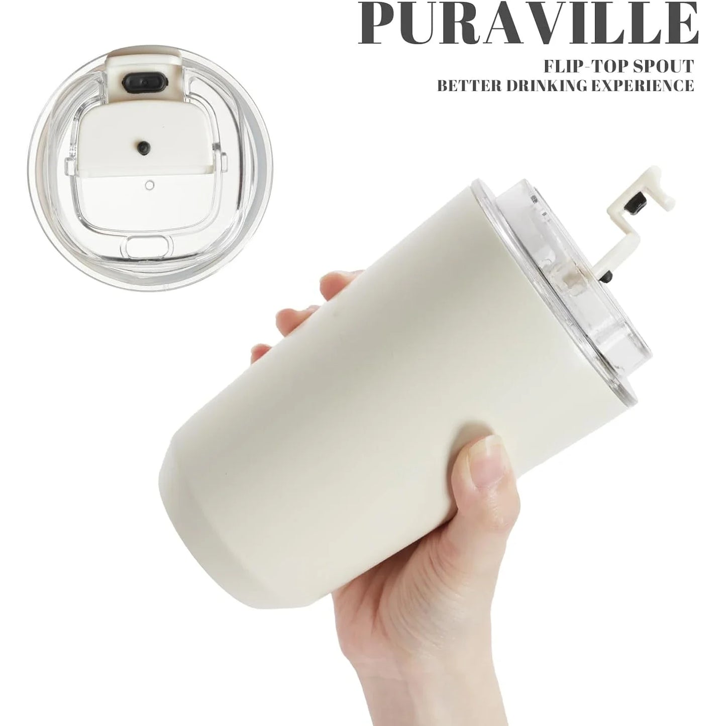1PCS Tumbler Thermos Cup Milky White Coffee Mug