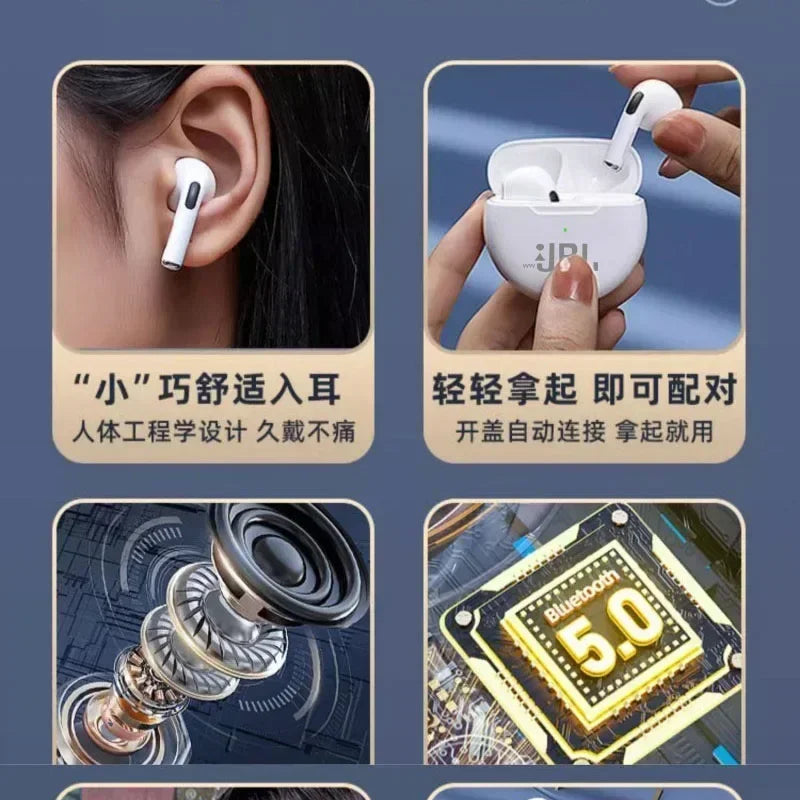 Air Pro 6 Earphone TWS 9D HIFI Headset Bluetooth Music Earbuds For IPhone IOS Android