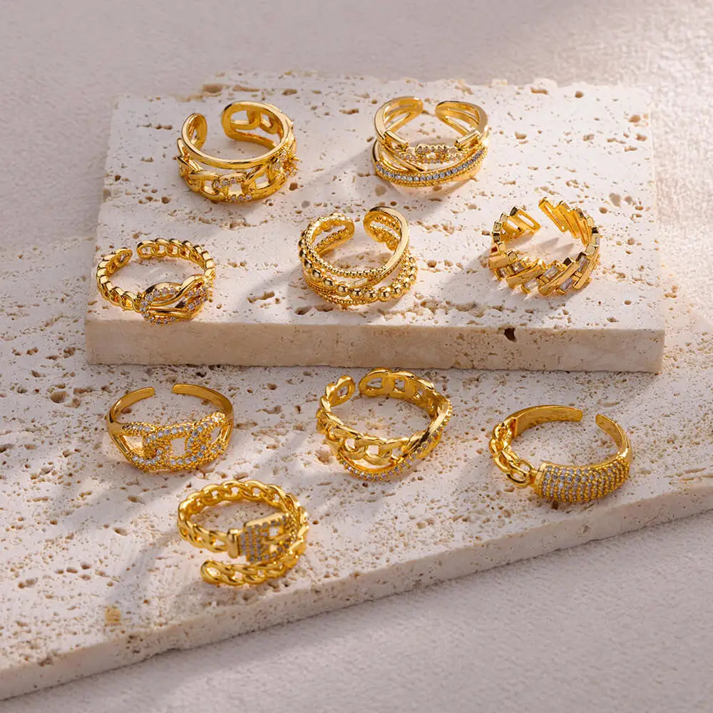 Fashion Gold Color Stainless Steel Rings For Women