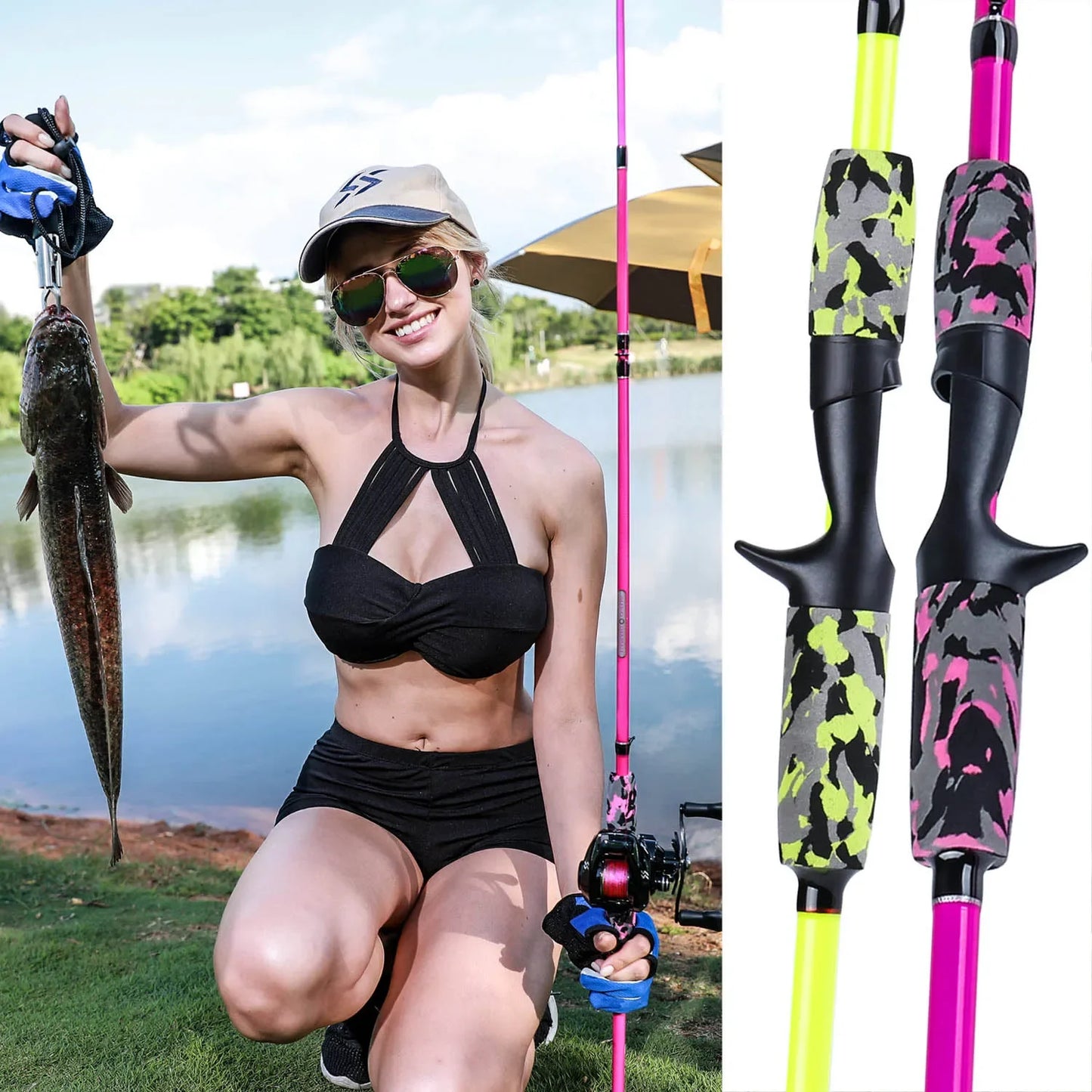 Sougayilang New 5 Section Portable Travel Fishing Rod Ultralight Weight