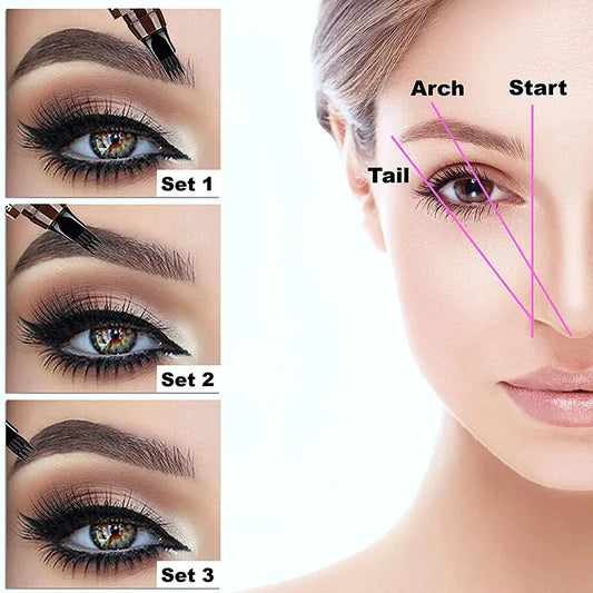 Waterproof Liquid Eyebrow Pen Makeup Long Lasting Cosmetic Microblade Brow Pencil