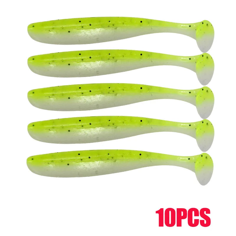 10-30pcs T Tail 55mm 70mm 90mm Shad Worm Soft Bait