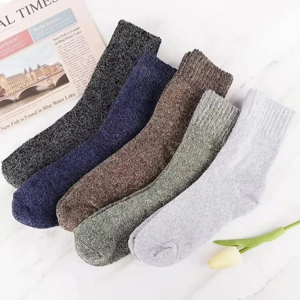 5 Pairs Autumn Winter Thicken Wool Socks Women