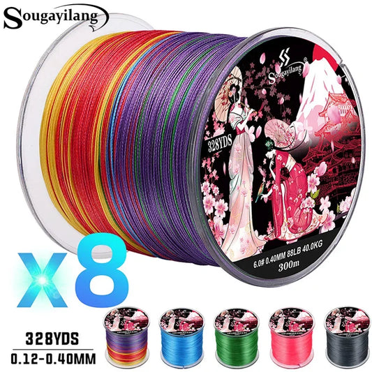Sougayilang Braided Fishing Line X8 100/300 Drag 22~88LB