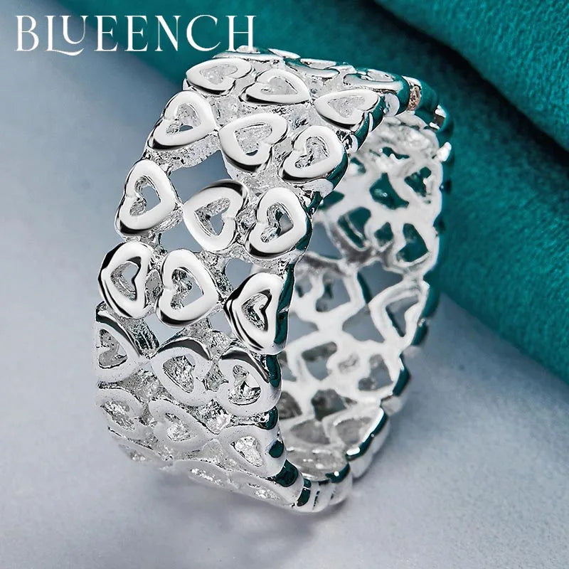 Blueench 925 Sterling Silver Love Rings