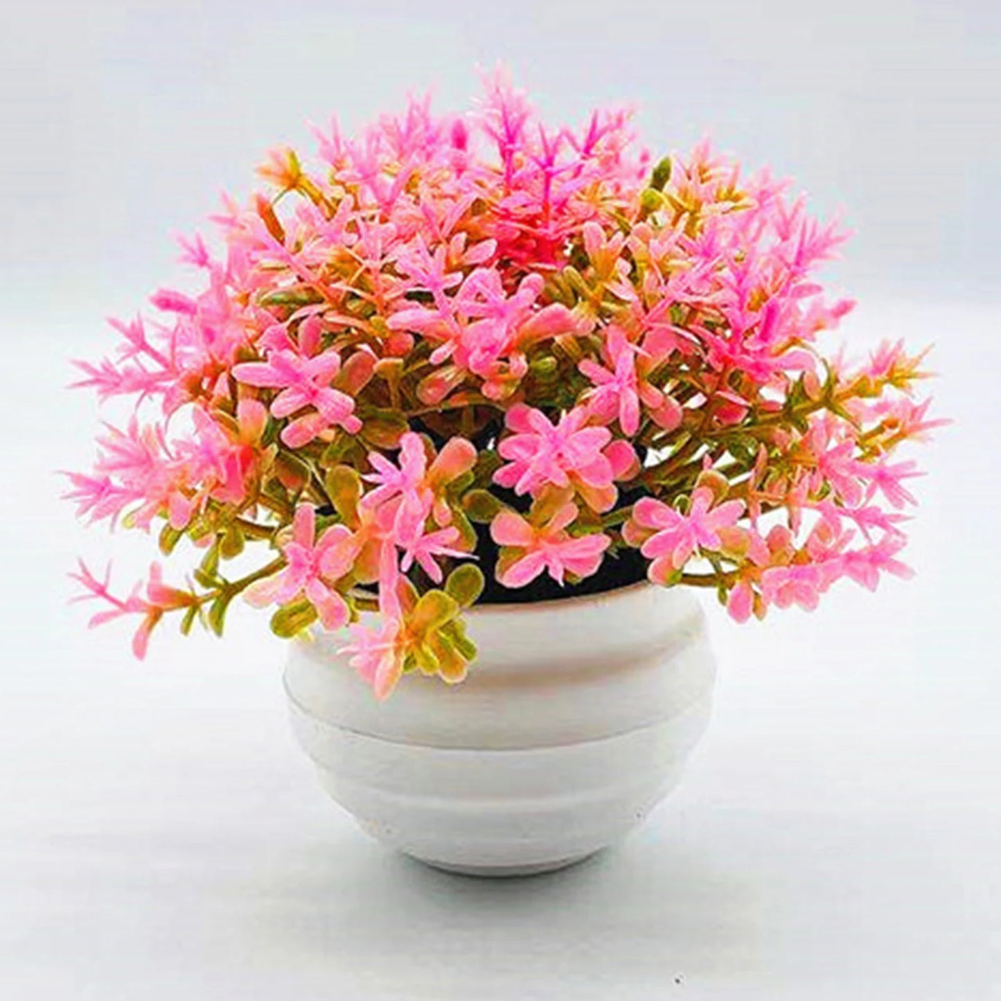 1 Set Artificial Plant Pot Ornamental Photo Props Plastic Desktop Fake Grass Plants for Outdoor