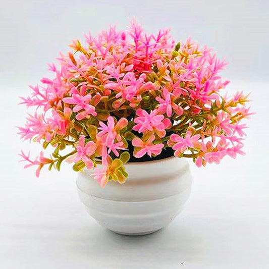 1 Set Artificial Plant Pot Ornamental Photo Props Plastic Desktop Fake Grass Plants for Outdoor
