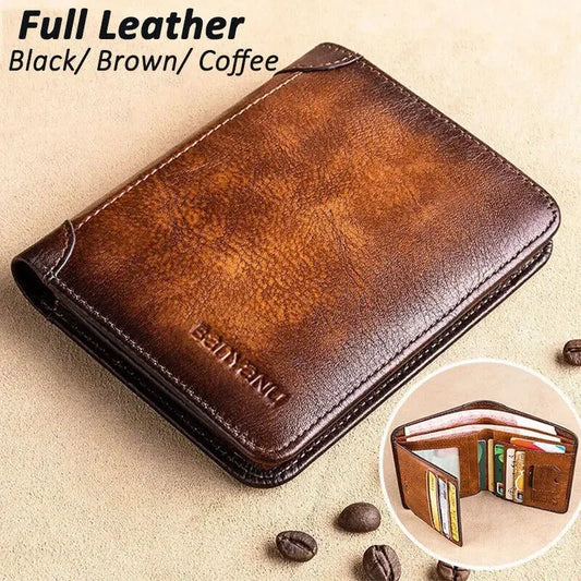 Genuine Leather Wallet Rfid Protection