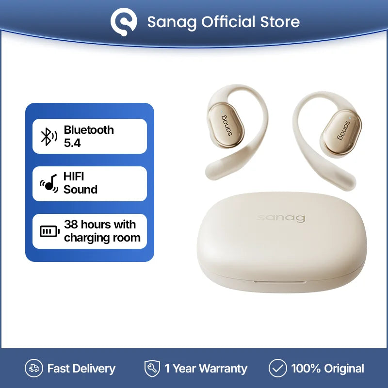 Sanag C16S Bluetooth 5.4 Wireless Headphones Open Ear OWS Earphones