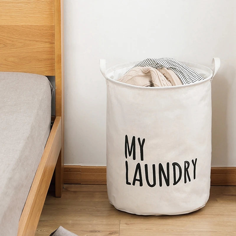 Drawstring Laundry Basket Clothes Storage Basket