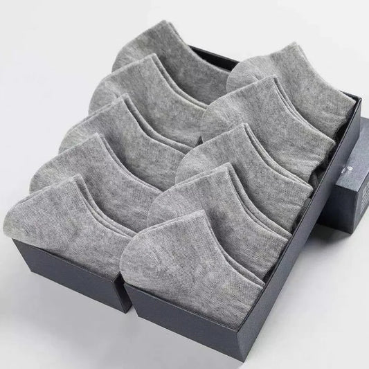 5 Pairs Men's Casual Plain Color Socks
