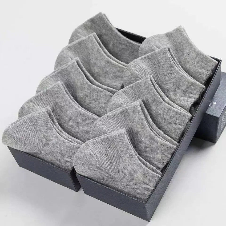 5 Pairs Men's Casual Plain Color Socks
