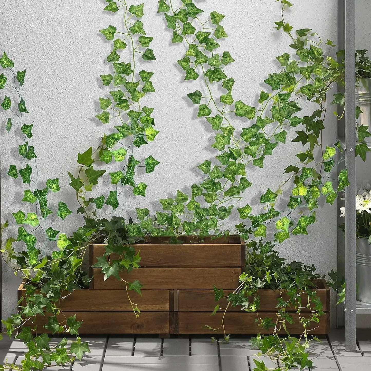 100/2M Artificial Green Ivy Vine Garland Fake Leaf Plants