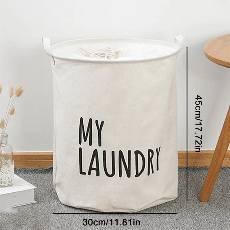 Drawstring Laundry Basket Clothes Storage Basket