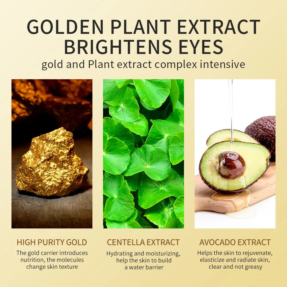120pcs Avocado Golden Collagen Eye Mask Anti Dark Circles Removal Eye Bags