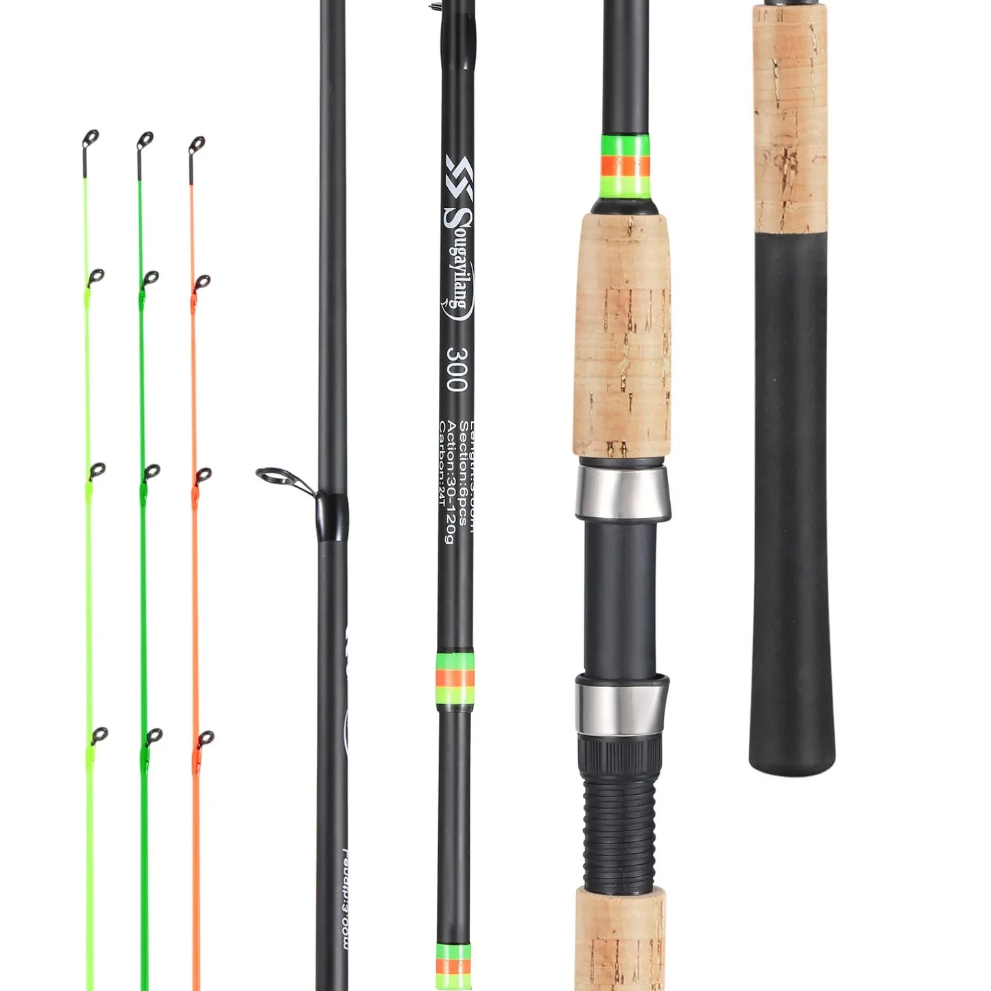 3M Feeder Fishing Rod Cork Handle Carbon Fibre Spinning Fishing Rods L M H Power 30-120g Lure Weight
