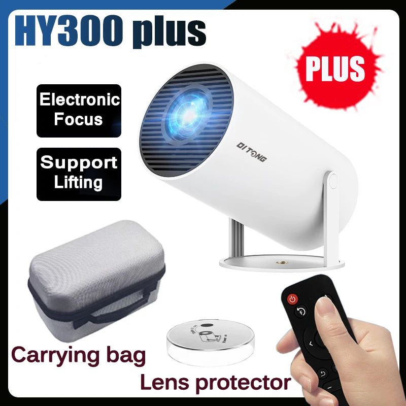 HY300 Plus Projector Android 4K 1280*720P Dual Wifi 300ANSI Video Cinema