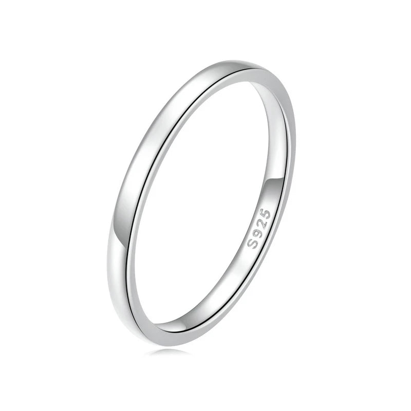 925 Sterling Silver Simple Ring for Women Fine Jewelry Trendy Sterling Silver Eternity Ring Wedding