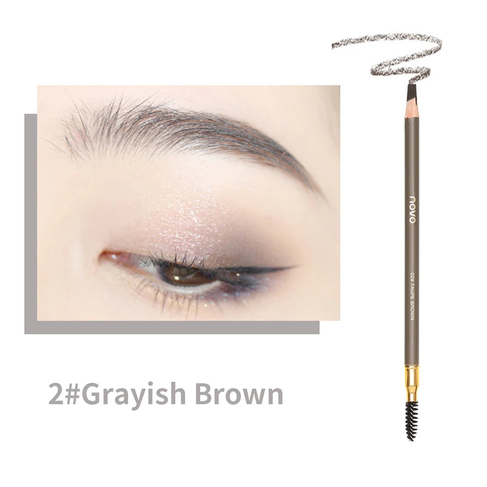 Double Head Eyebrow Pen with Brush Waterproof Colour Rendering