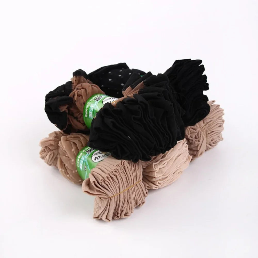 10pairs/lot Skin Color Dot Transparent Socks