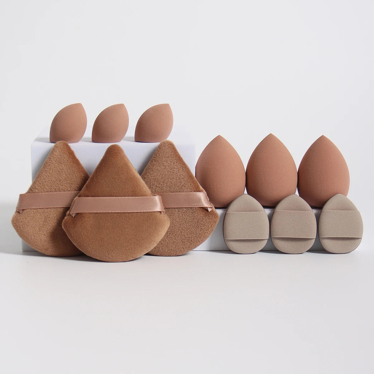12-Piece All-Purpose Makeup Sponge Set, Made of 3 Loose Powder Puffs..