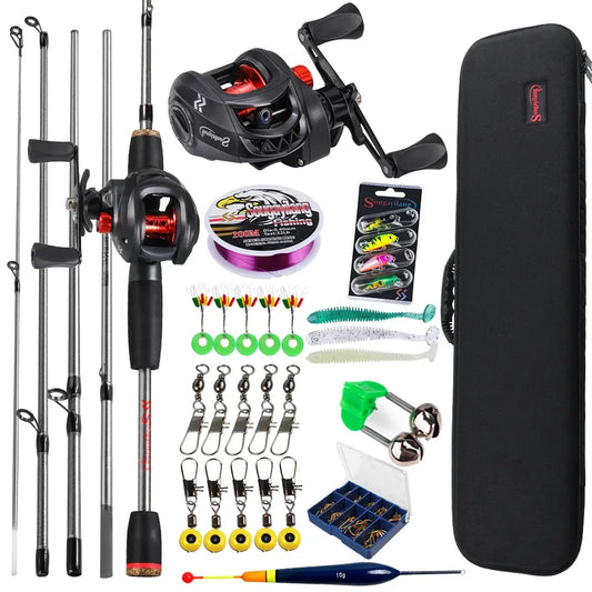 Fishing Rod and Reel Combo 5Section Fishing Rod and 7.2:1 Gear