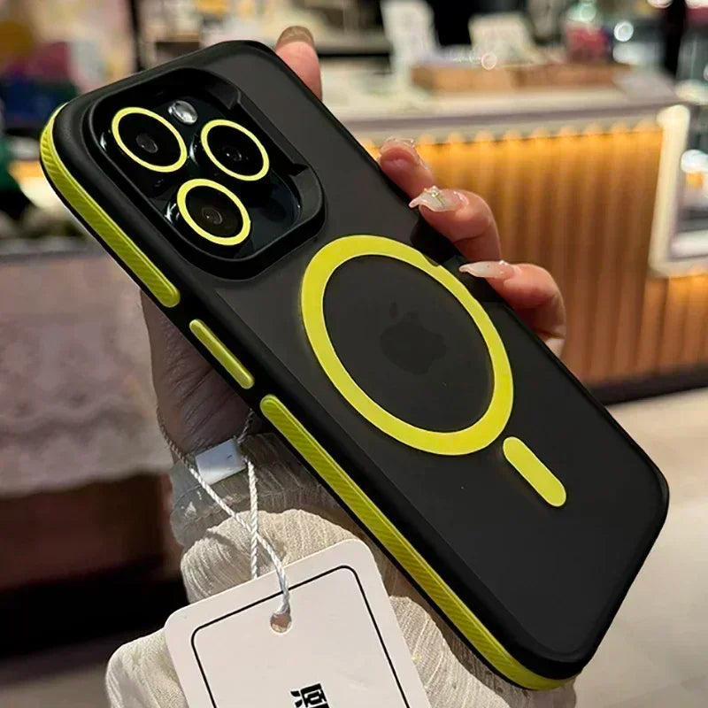 Luxury Bicolor Matte Magnetic Translucent Case For iPhone