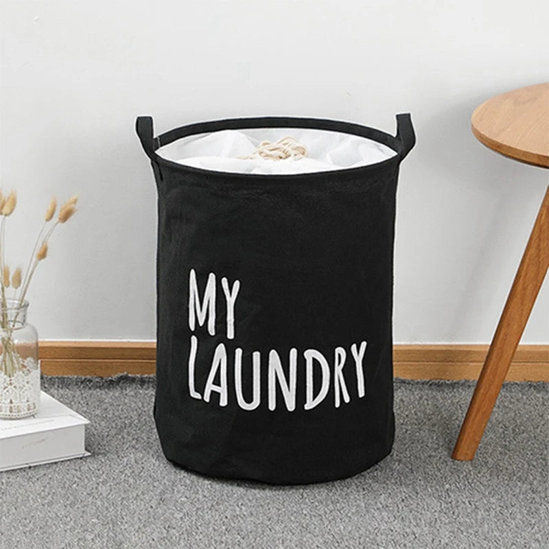 Drawstring Laundry Basket Clothes Storage Basket