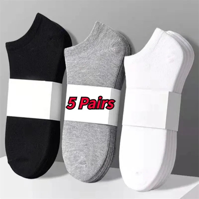 5 Pairs Mens Socks Breathable Short Socks