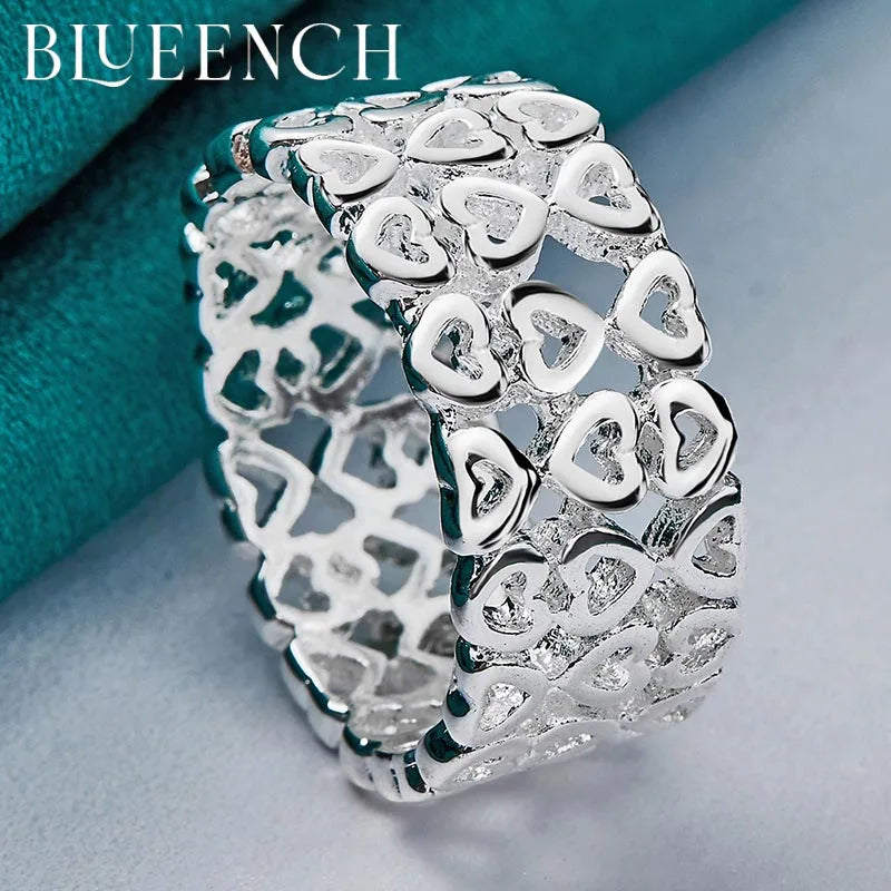 Blueench 925 Sterling Silver Love Rings