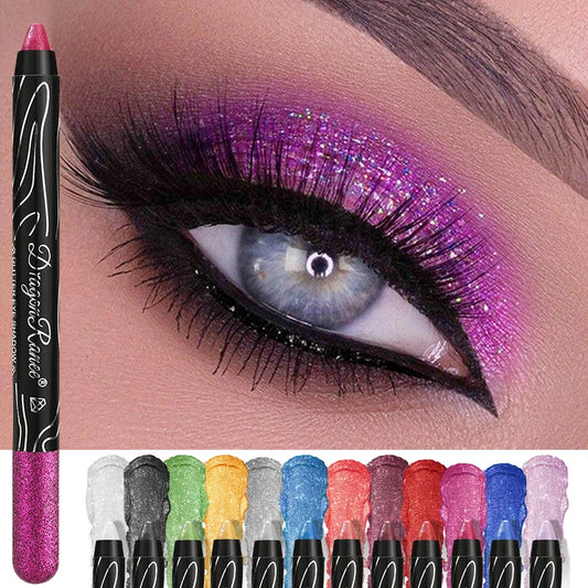 1Pc Metallic Purple Eyeshadow Pencil Glitter Silkworm Liner Pen