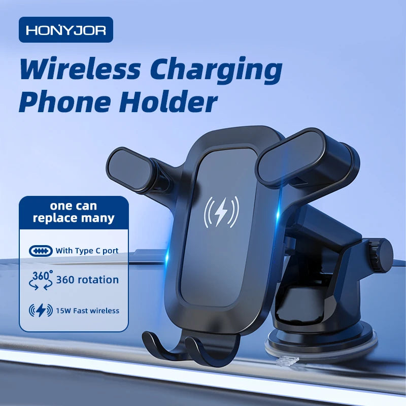 High Power Wireless Fast Charging Phone Car Holder Charger
