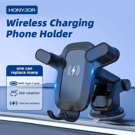 High Power Wireless Fast Charging Phone Car Holder Charger