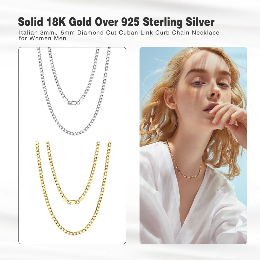 18K Gold Over 925 Sterling Silver