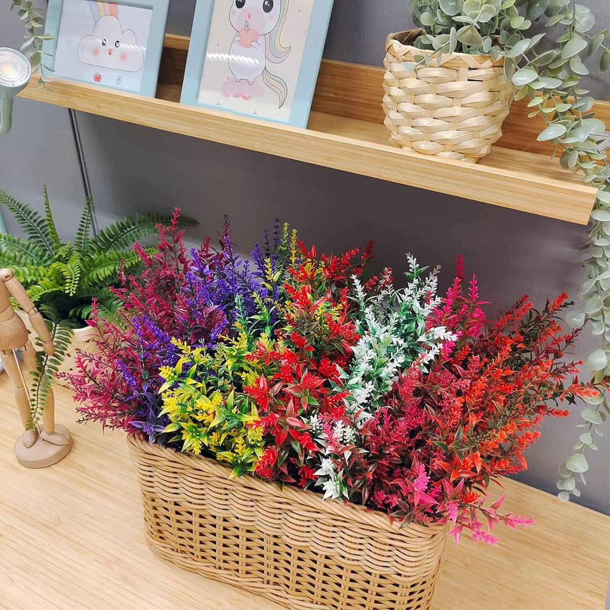 12PCS Artificial Plants Lavender Wedding Bridal Vase for Home
