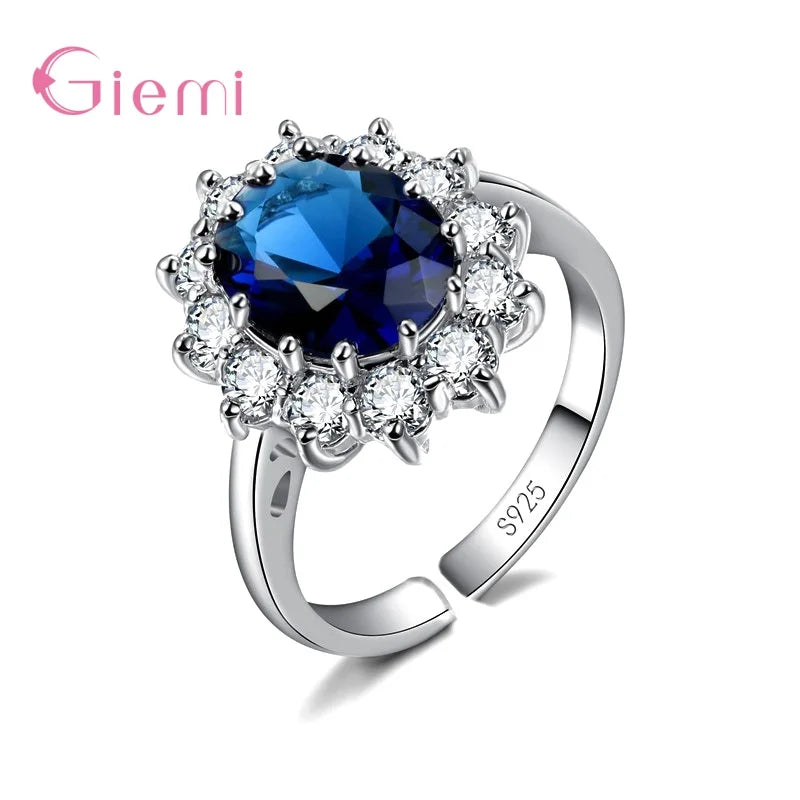 Real Genuine 925 Sterling Silver Cubic Zirconia Engagement